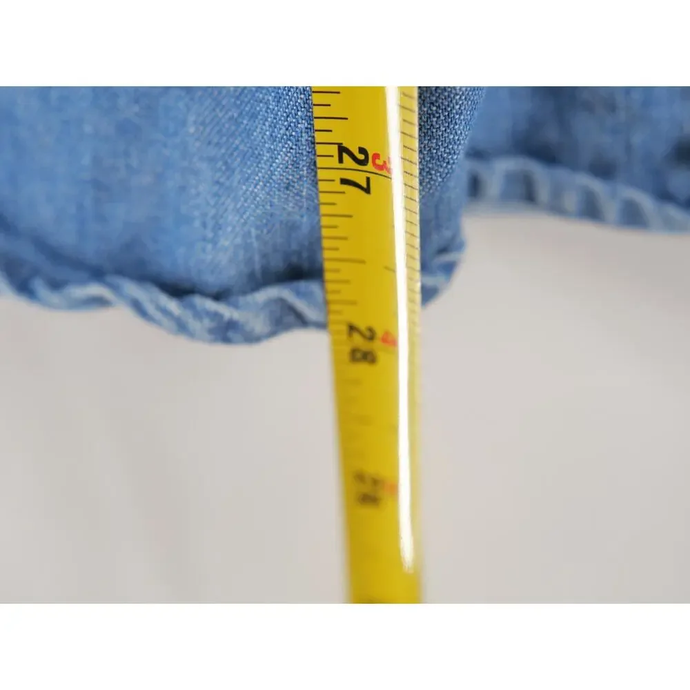 Levi's Men's Medium Chambray Denim Button Down Shirt Long Sleeve Blue Cotton